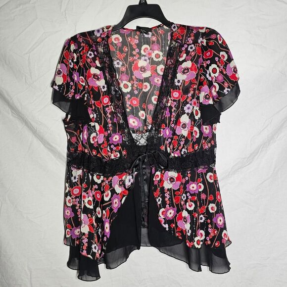 Lane Bryant Tops - y2k plus size floral lace whimsigoth valentines blouse